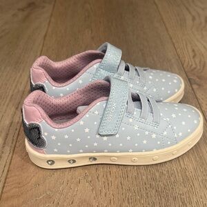 Geox Kids' Light Blue and Pink Star Sneakers